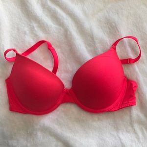 PINK VS coral colored Push Up bra 36B
